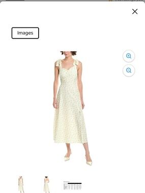 Sleeveless Pale Yellow Floral Midi Dress with Tie Straps